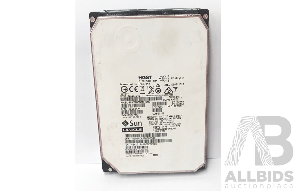 HGST (HUH728080AL5200) 8TB 7.2K SAS 12Gb/s 3.5-Inch Hard Drive