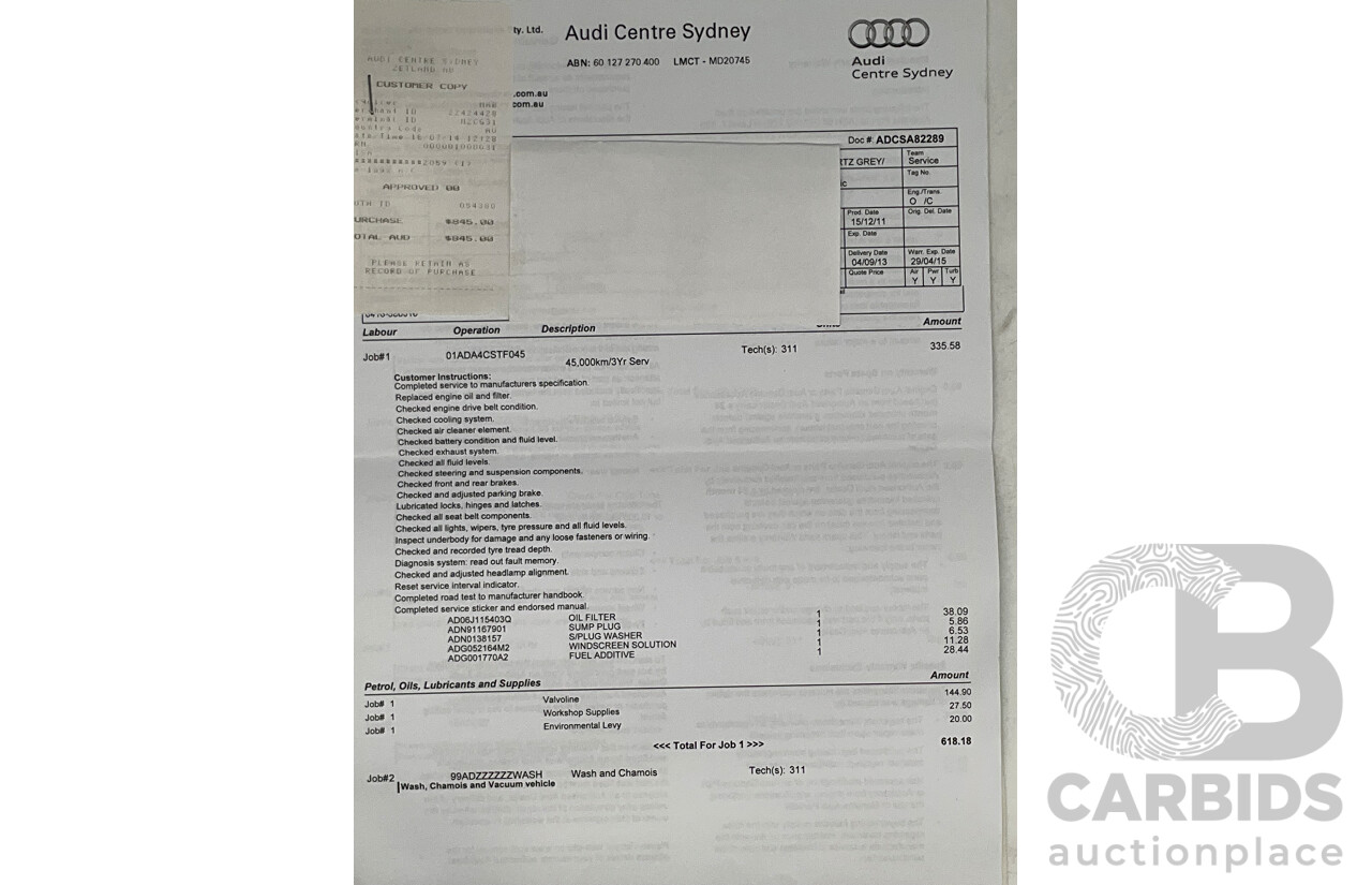 5/2012 Audi A4 S-Line Pack 2.0 TFSI B8 (8K) MY12 4d Sedan Silver 2.0L Turbo