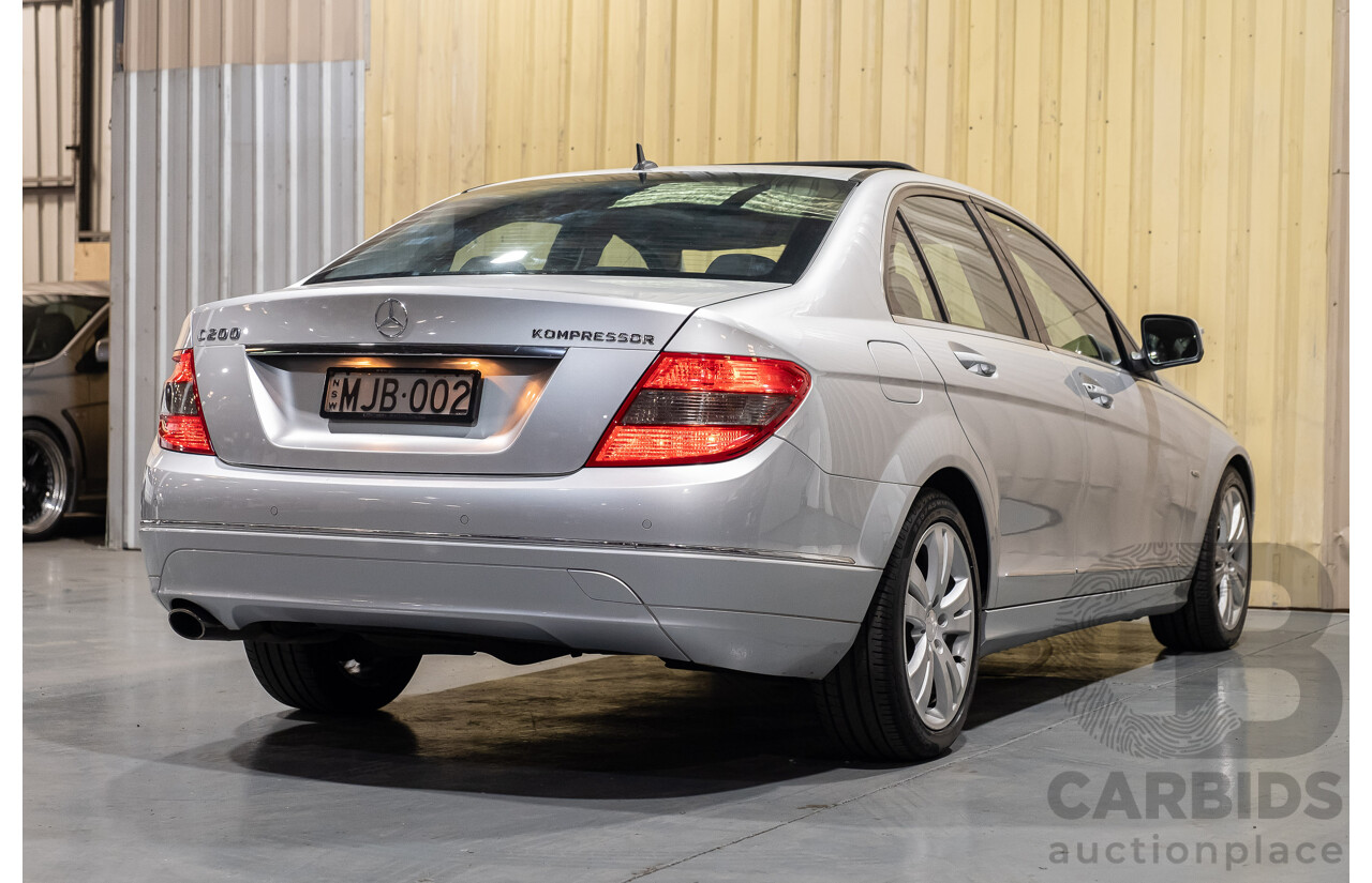 11/2007 Mercedes-Benz C200 Kompressor Avantgarde W204 4d Sedan Metallic Iridium Silver 1.8L Supercharged