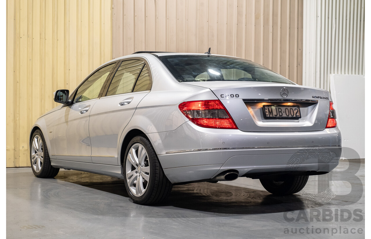 11/2007 Mercedes-Benz C200 Kompressor Avantgarde W204 4d Sedan Metallic Iridium Silver 1.8L Supercharged