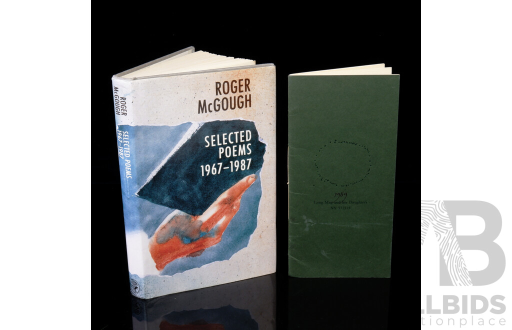 First Edition, Signed by the Author, Roger McGough, Selected Poems 1967 to 1987, Jonathan Cape, 1989, Hardcover with Dust Jacket Along with Limited Edition 35 of 40, Signed by the Author Richard Devereux, Long Meg & Her Daughters, Paperback