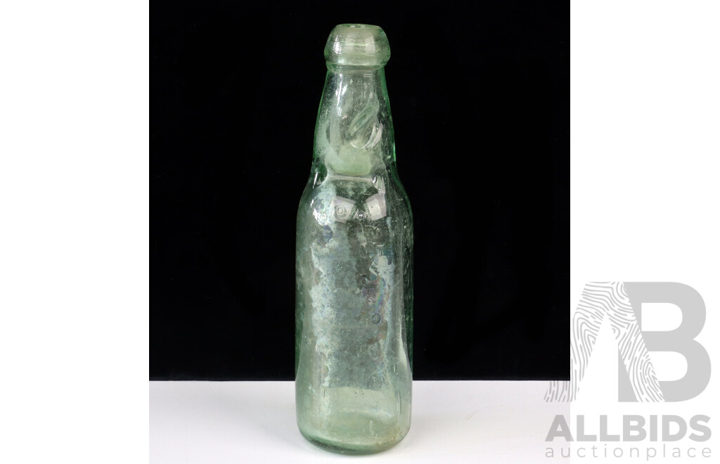 Antique English London Original Cod Bottle with Marble