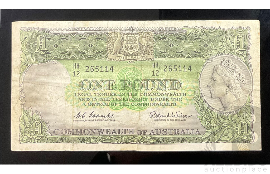 Australian One Pound Note, Coombs/Wilson HH 12