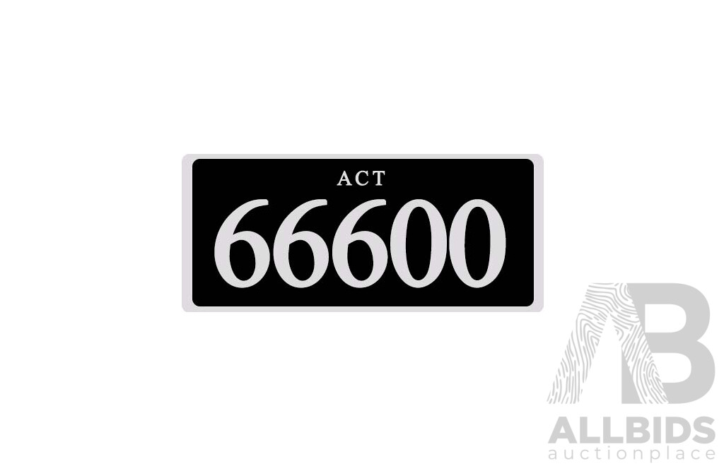 ACT 5 Digit Number Plate 66600 Lot 1453416 CARBIDS act-5-digit-number-plate-66600-lot-1453416-carbids