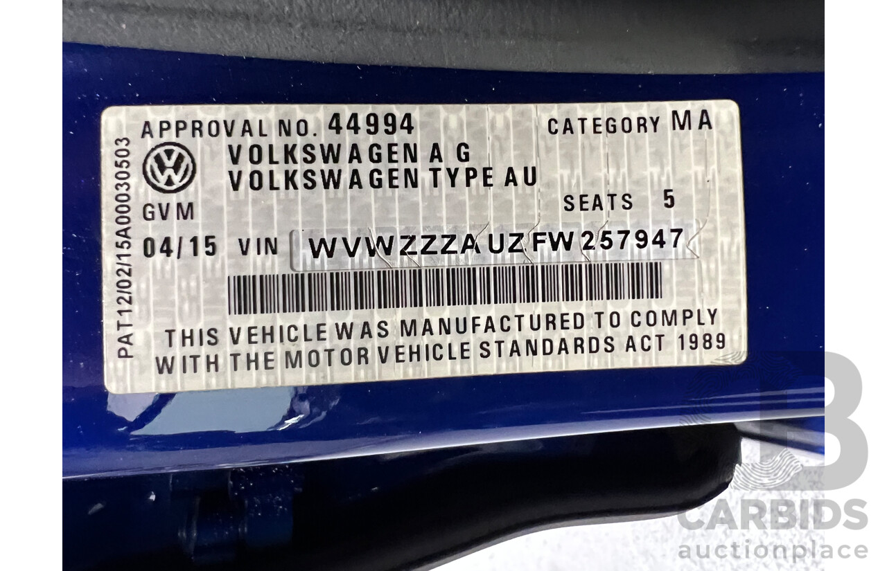 4/2015 Volkswagen Golf R AU MY15 5d Hatchback Blue 2.0L Turbo