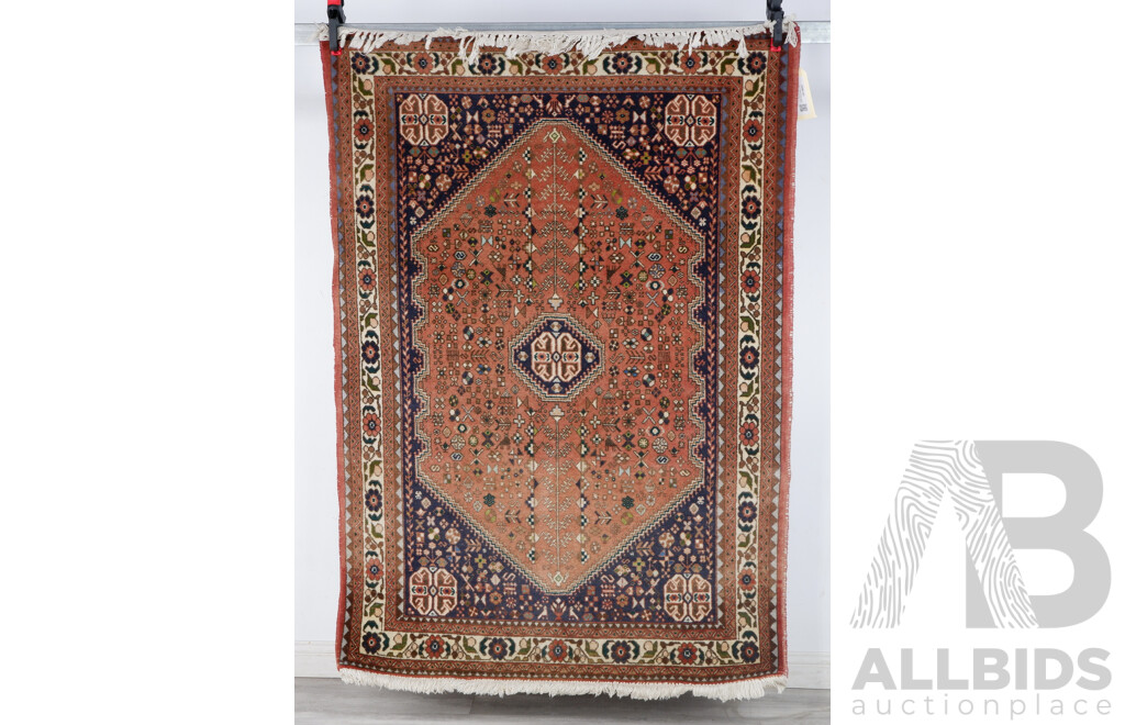 Hand Knotted Persian Qashqui Wool Rug with Herati Design, 156cm X 107cm