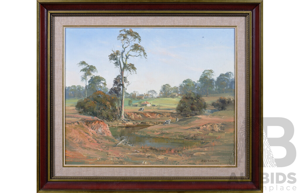 John Sharman (born 1939), Afternoon Cambewarra, Oil on Board, 39 x 50 cm