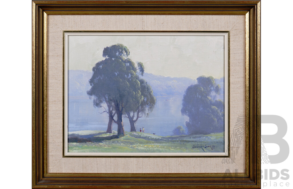 Leonard Long (1911-2013), Through the Mist - Shoalhaven River NSW 1979, Oil on Canvas on Board, 21.5 x 29 cm