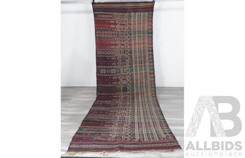 Vintage Hand Woven Persian Baluchi Wool Soumak Kilim Traditional Tent Bedding Shaffi