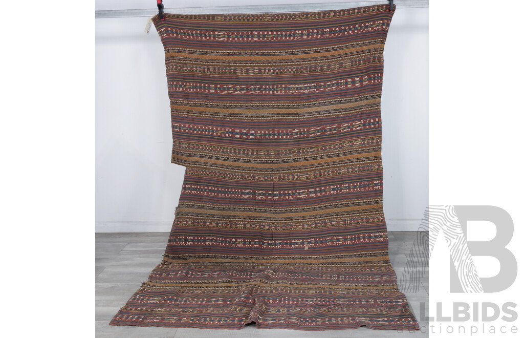 Vintage Hand Woven Persian Traditional Multi Panel Wool Kilim
