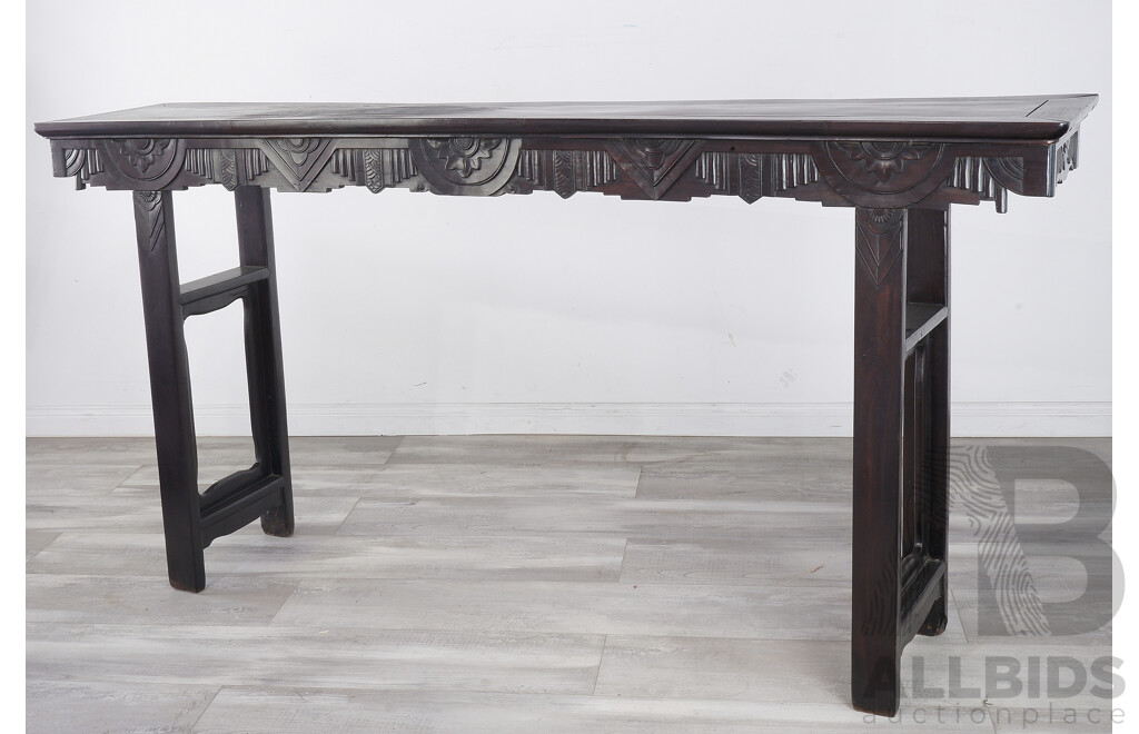 Large Antique Chinese Hardwood Art Deco Period Altar Table Circa 1920's, Probably Shanghai