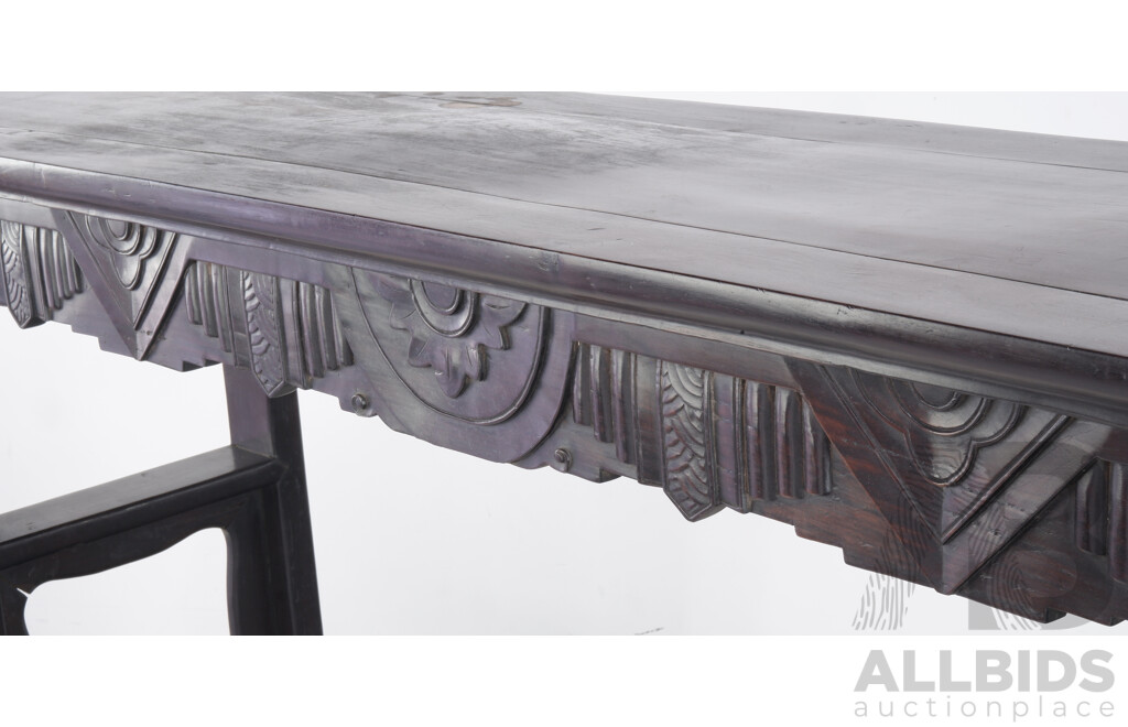 Large Antique Chinese Hardwood Art Deco Period Altar Table Circa 1920's, Probably Shanghai