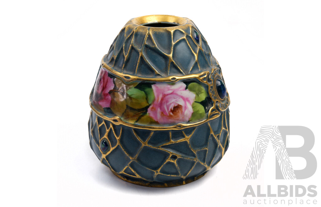 Antique Austrian Secessionist Porcelain Vase by Ernst Wahliss, Vienna Circa 1905