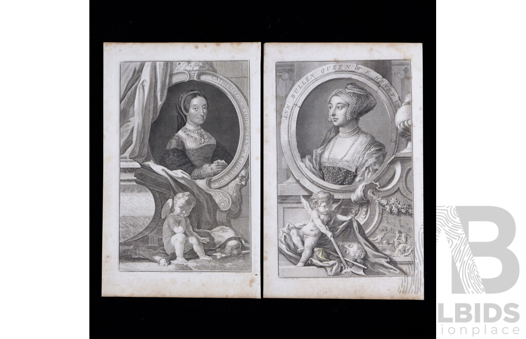 Jacobus Houbraken (1698-1780, Dutch), Folio of Portraits of 18th Century British Nobles, Steel Engravings