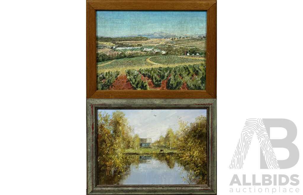 Two Framed Landscape Paintings (2)