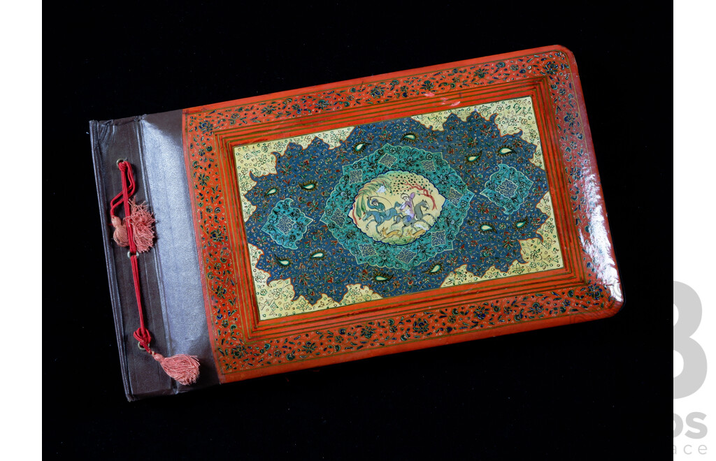 Vintage Indo Persian Photograph Album with Lacquer Covers