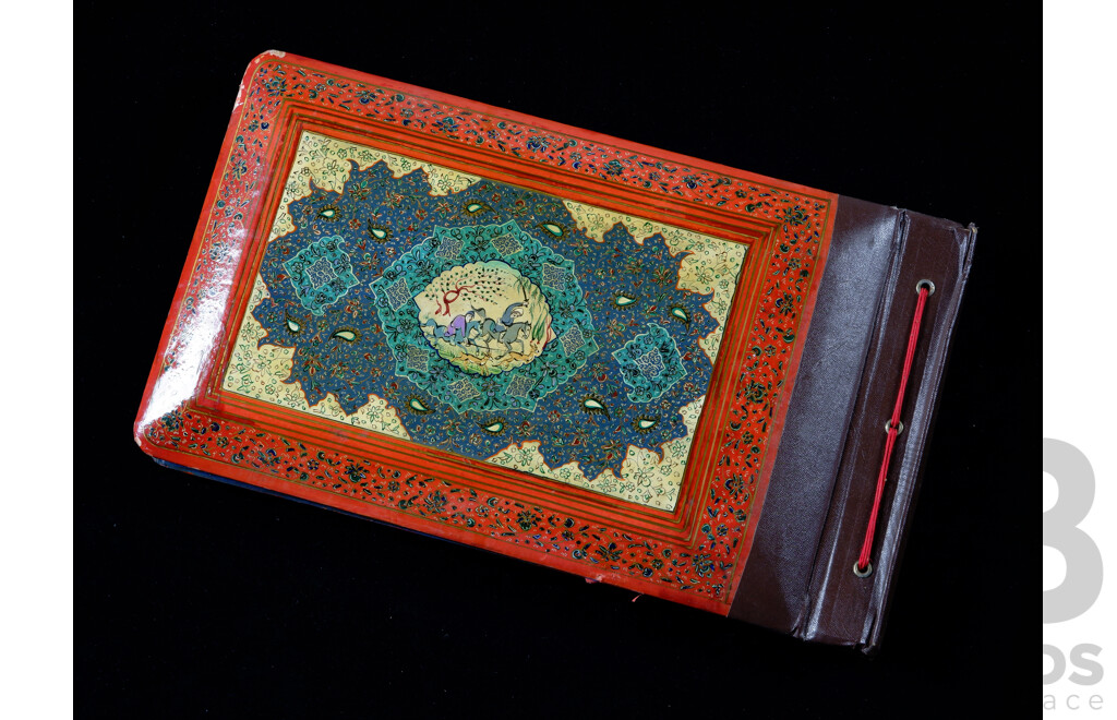 Vintage Indo Persian Photograph Album with Lacquer Covers