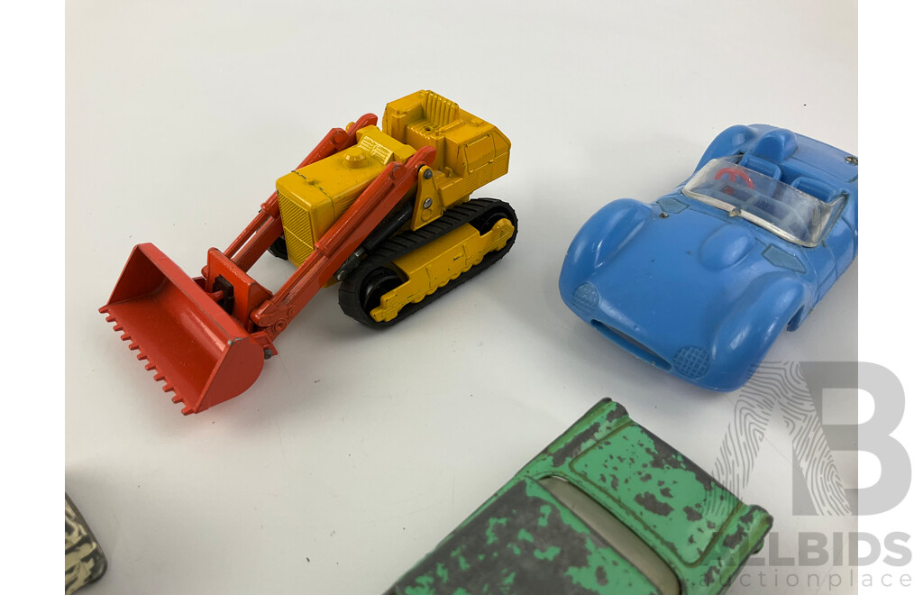 Collection of Vintage Diecast and Plastic Vehicles Including Matchbox Super Kings and Dinky Toys