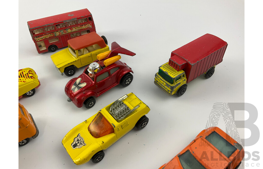 Vintage Matchbox Vehicles Including Hot Rocker Capri, Hovercraft, Pontiac Firebird and More