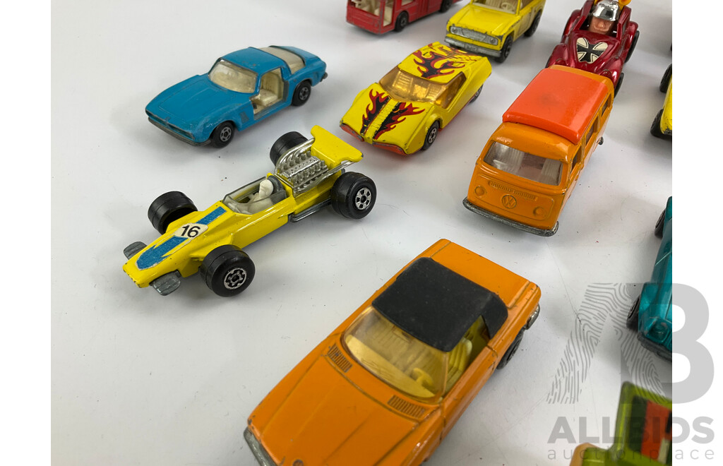 Vintage Matchbox Vehicles Including Hot Rocker Capri, Hovercraft, Pontiac Firebird and More