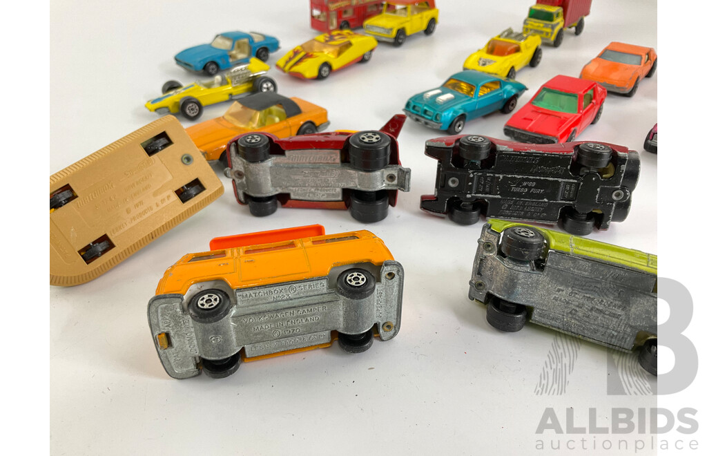 Vintage Matchbox Vehicles Including Hot Rocker Capri, Hovercraft, Pontiac Firebird and More