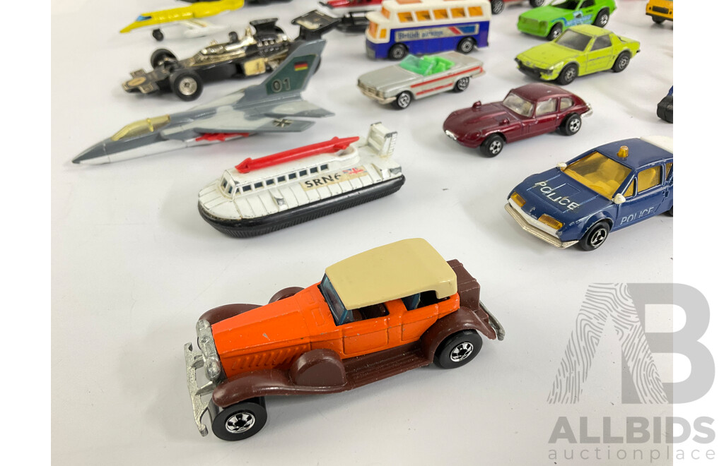 Vintage Diecast Cars, Bikes and Planes Including Matchbox, Hot Wheels and Corgi