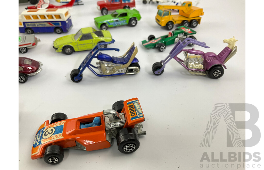 Vintage Diecast Cars, Bikes and Planes Including Matchbox, Hot Wheels and Corgi