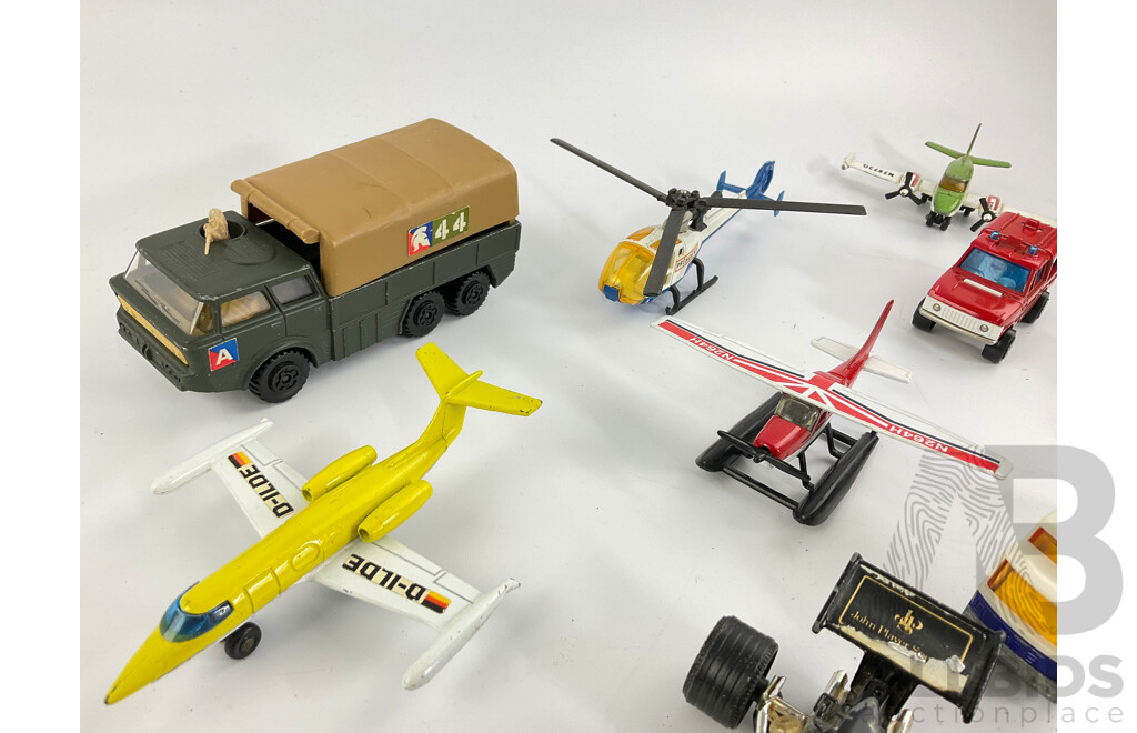 Vintage Diecast Cars, Bikes and Planes Including Matchbox, Hot Wheels and Corgi