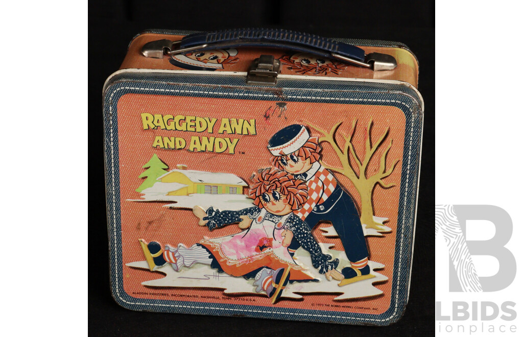 Vintage Aladdin Industries Raggedy Ann and Andy Steel Lunch Box