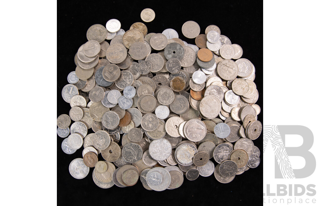 Collection of Vintage International Coins Including Malta, UK, Germany, Italy, Singapore, France, Greece, South Africa, Canada, Thailand and More
