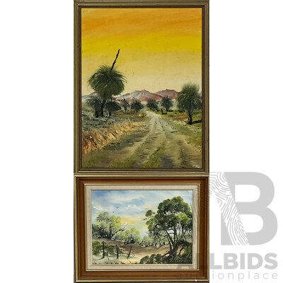 Petronella Cavallaro, Mildura, Oil on Canvas Together with Another Unsigned Landscape Painting (2)