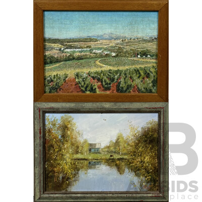 Two Framed Landscape Paintings (2)