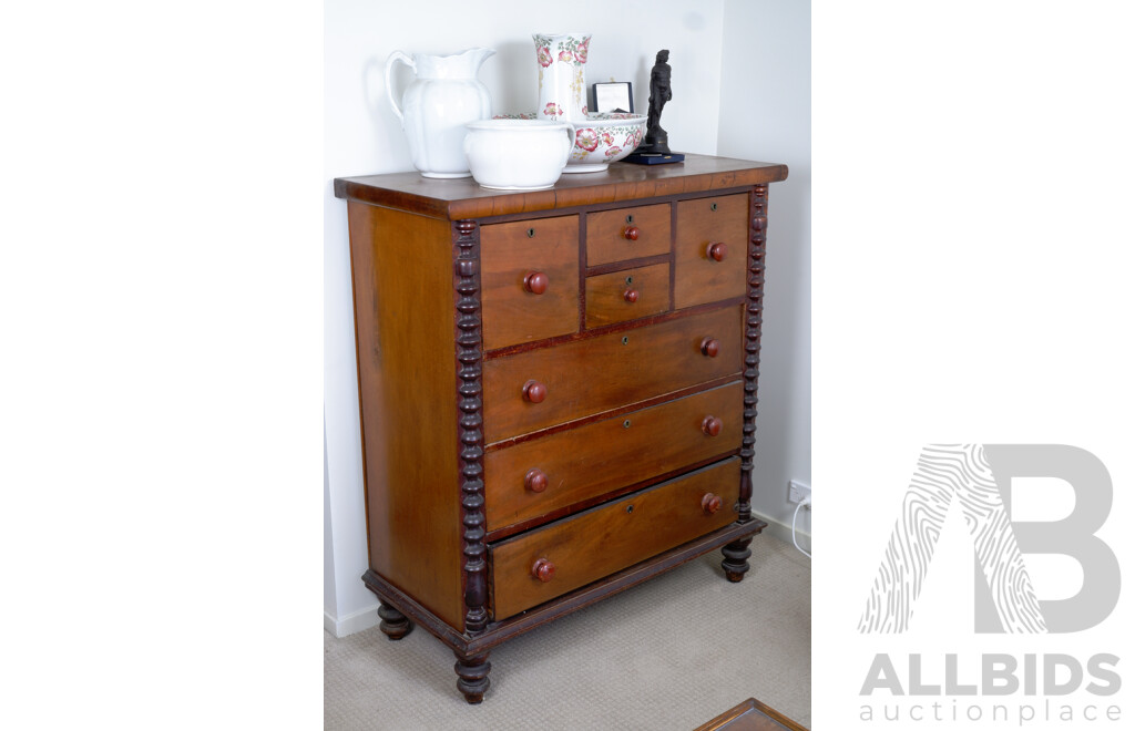 Antique Cedar Chest of Drawers, Late 19th Century