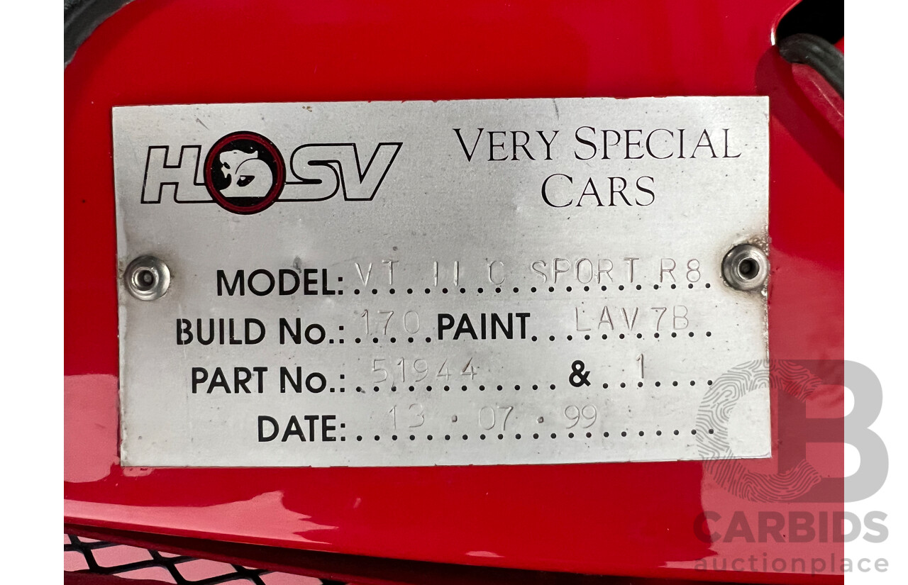 7/1999 Holden HSV Clubsport R8 VTII 4d Sedan Red 5.7L V8