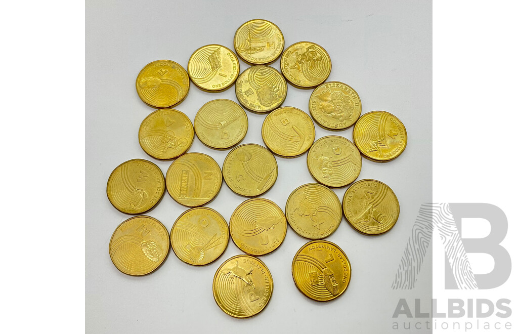 Collection of Australian 2019 One Dollar Coins Great Aussie Coin Hunt, All Individual Coins (21)