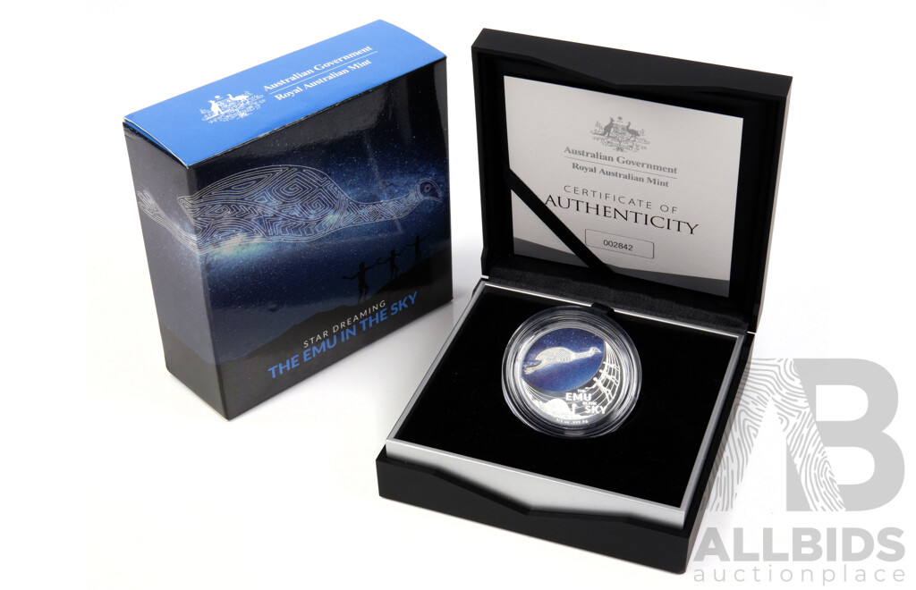 RAM 2020 Star Dreaming The Emu in the Sky $1 Coloured Fine Silver Uncirculated Coin, 002842