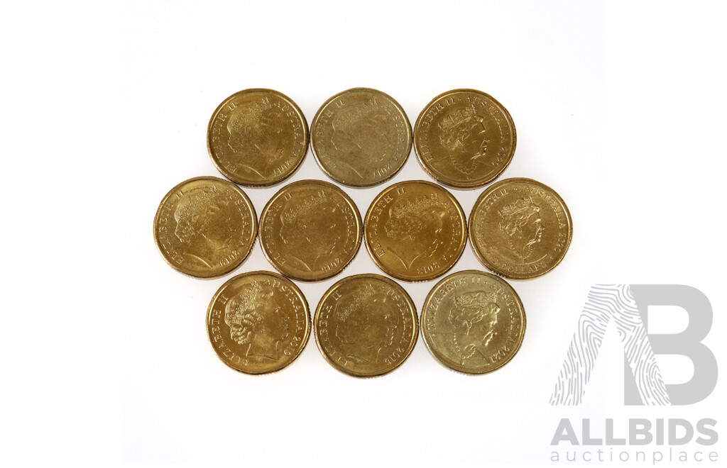 Ten Coloured $2 Coins, Including 2020 Australian Olympic Team and 2018 Armistice
