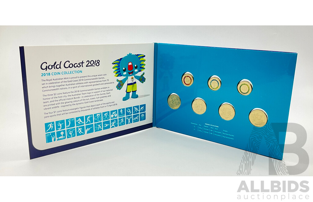 2018 Coloured Coin Collection in Booklet, Gold Coast XXI Commonwealth Games