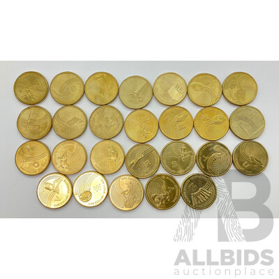 Collection of Australian 2019 One Dollar Coins Great Aussie Hunt, Complete Set a-Z (26)