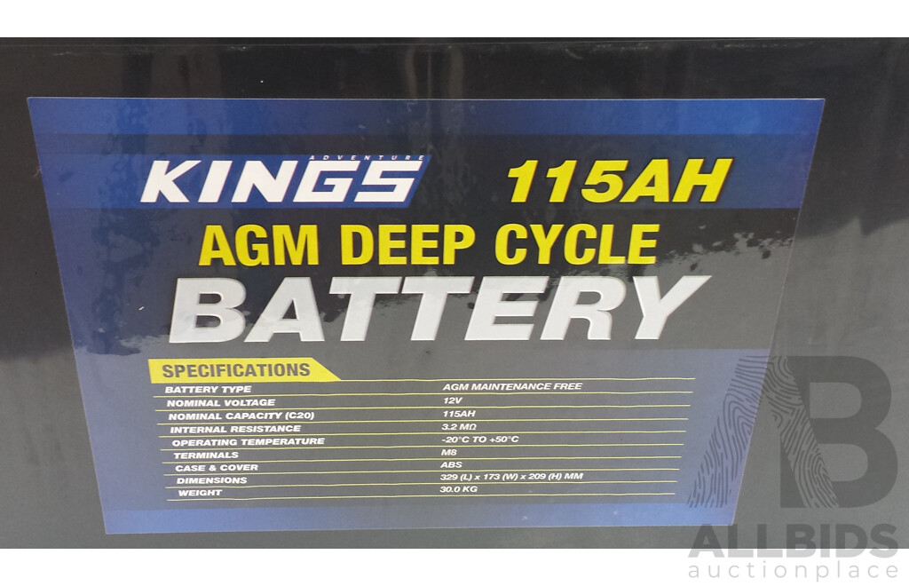 Kings 115AH 12V AGM Deep Cycle Battery