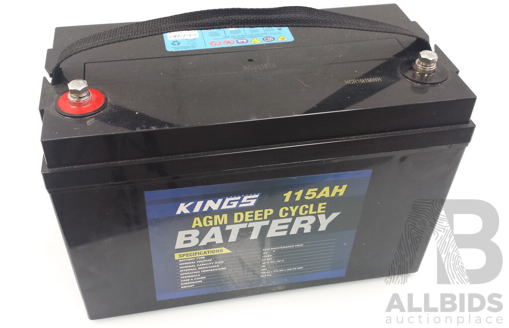 Kings 115AH 12V AGM Deep Cycle Battery
