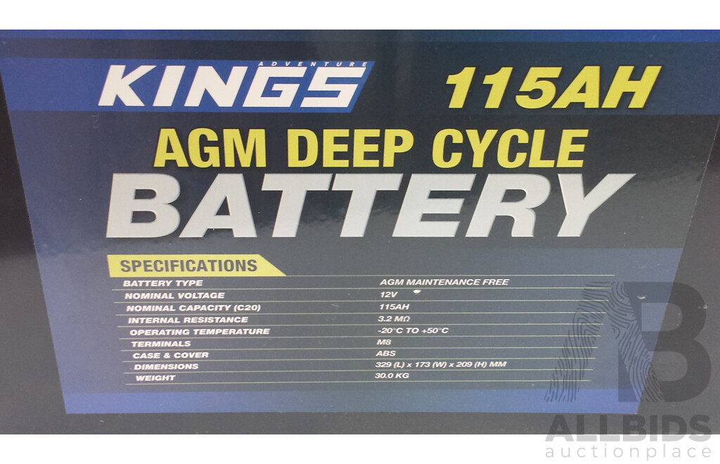 Kings 115AH 12V AGM Deep Cycle Battery