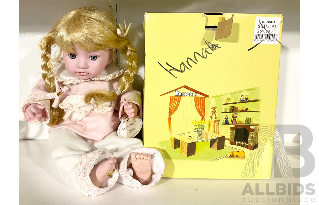 Homeart Collectors Porcelain Doll, Hannah, in Original Box