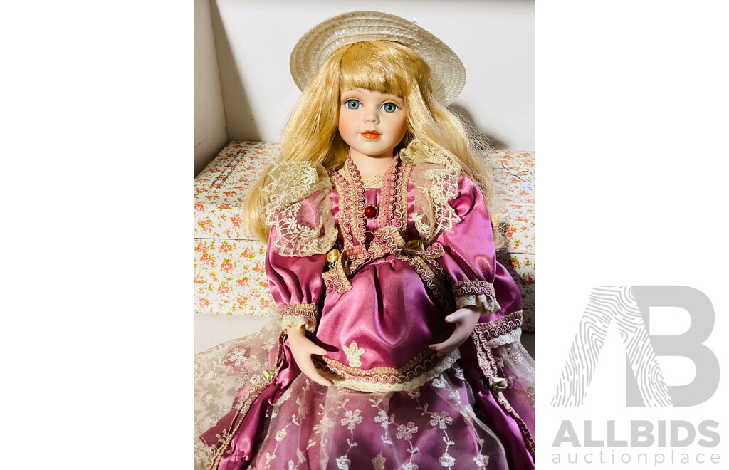 Homeart Collectors Porcelain Doll with Tailored Attire in Original Box