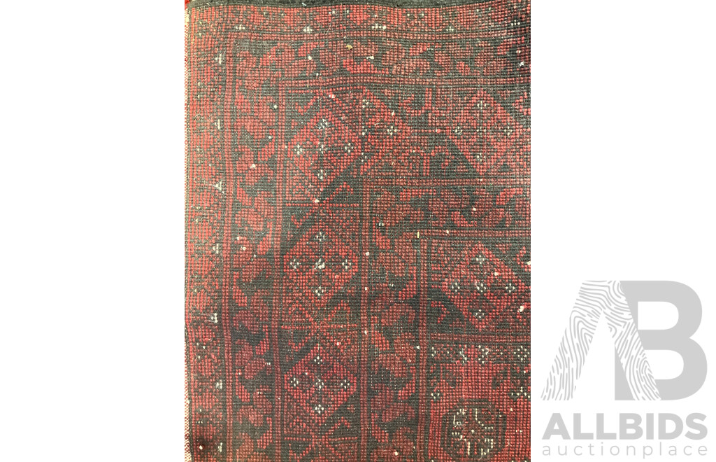 Classic Hand Knotted Wool Indo Afghan Gul Designed Main Carpet