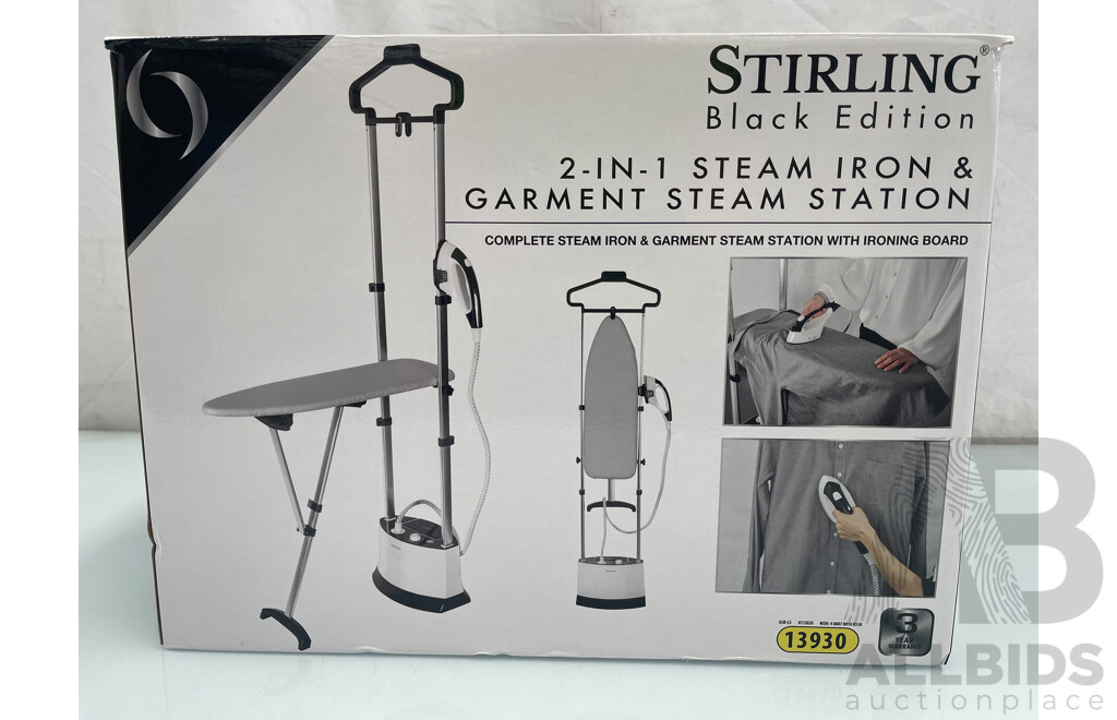 Stirling 2 in 1 Steam Iron and Garment Steam Station - Brand New