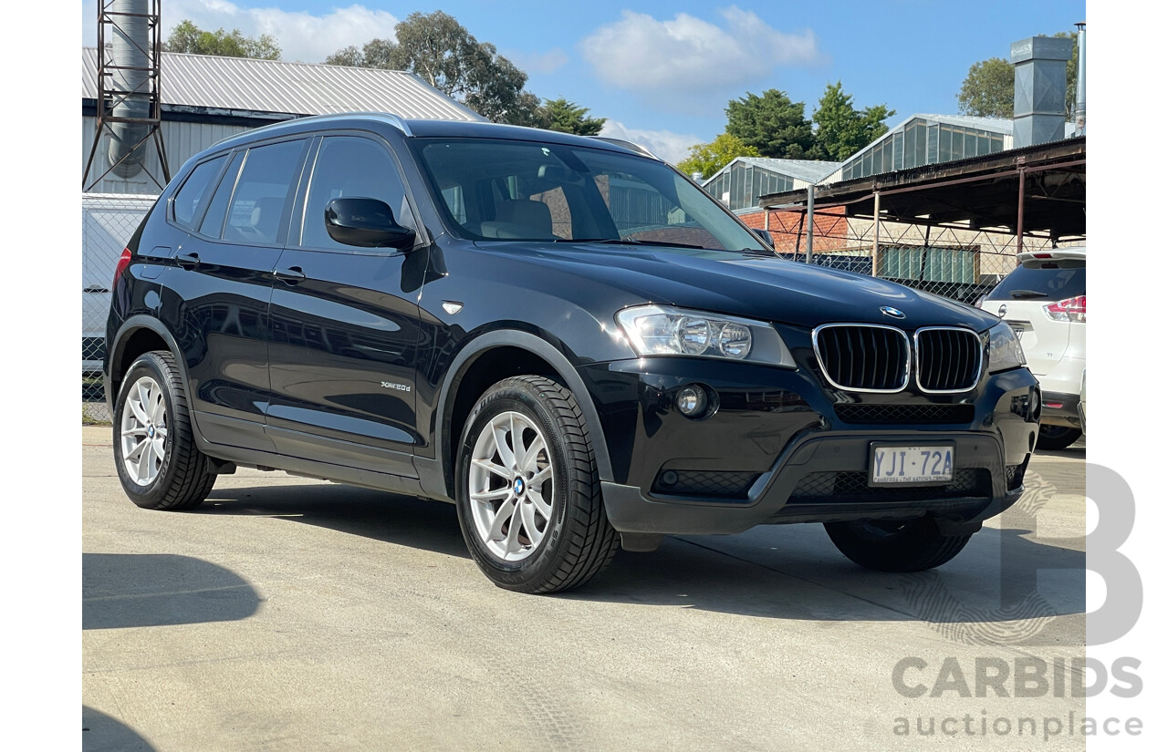 11/2012 BMW X3 Xdrive 20d F25 4d Wagon Black 2.0L