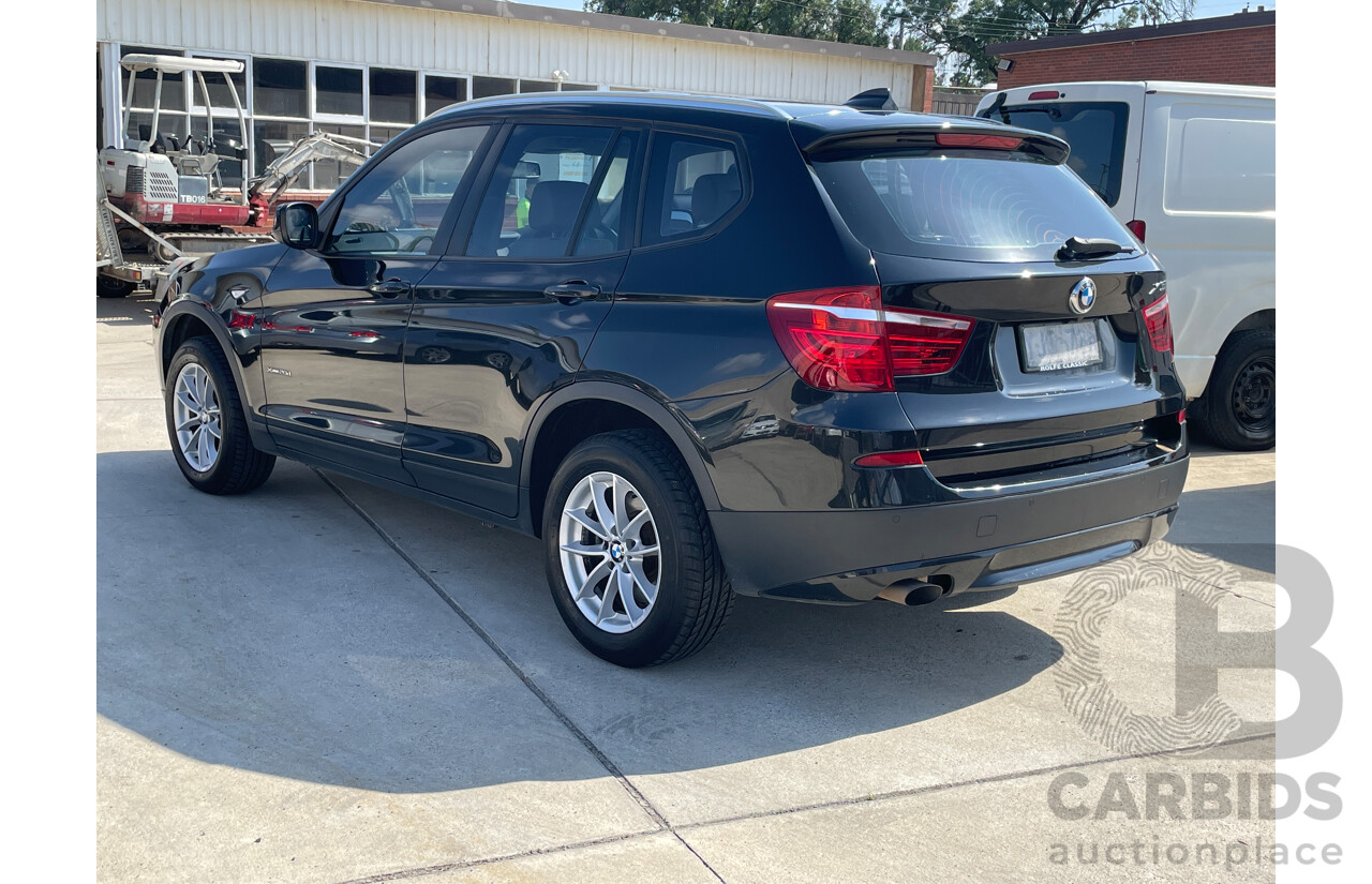 11/2012 BMW X3 Xdrive 20d F25 4d Wagon Black 2.0L