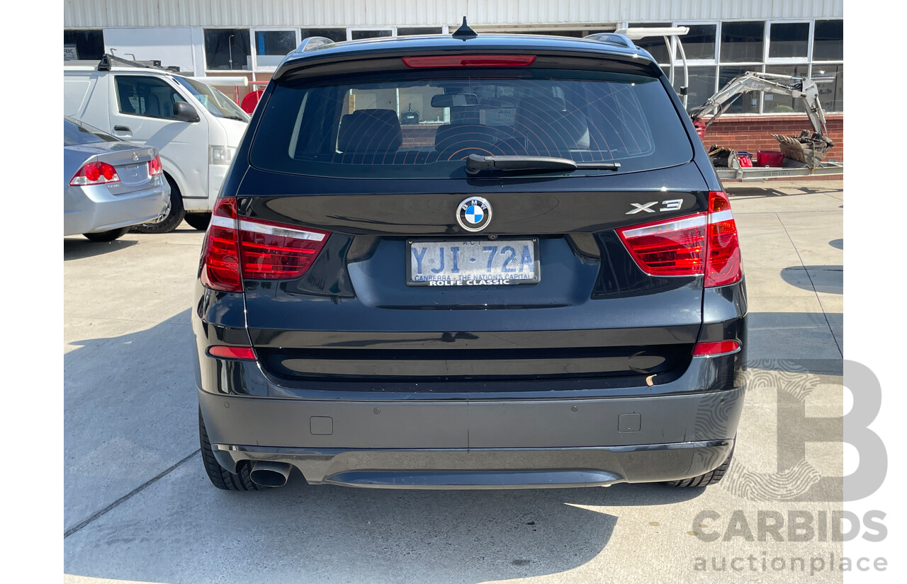 11/2012 BMW X3 Xdrive 20d F25 4d Wagon Black 2.0L