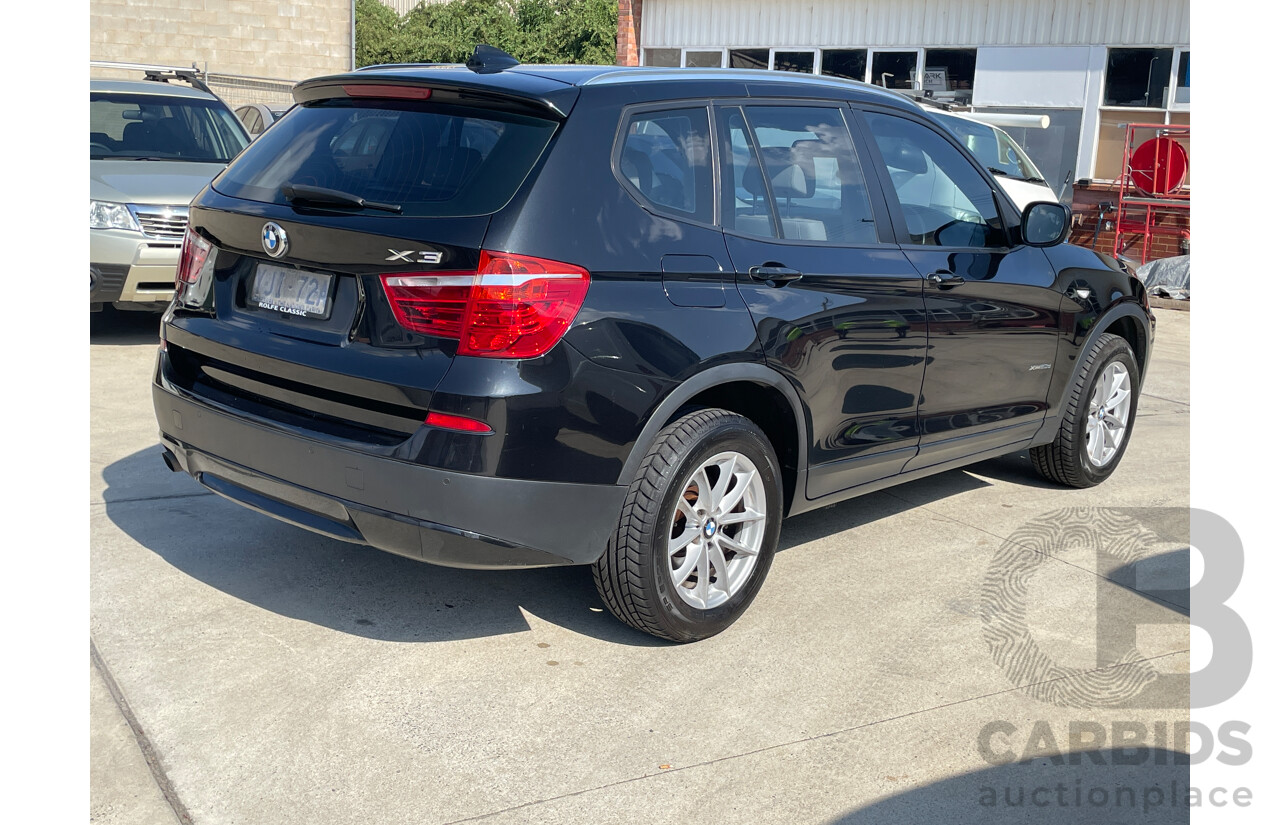 11/2012 BMW X3 Xdrive 20d F25 4d Wagon Black 2.0L